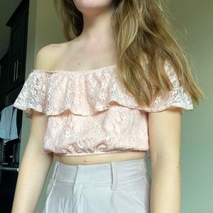 Pink Off the Shoulder Top